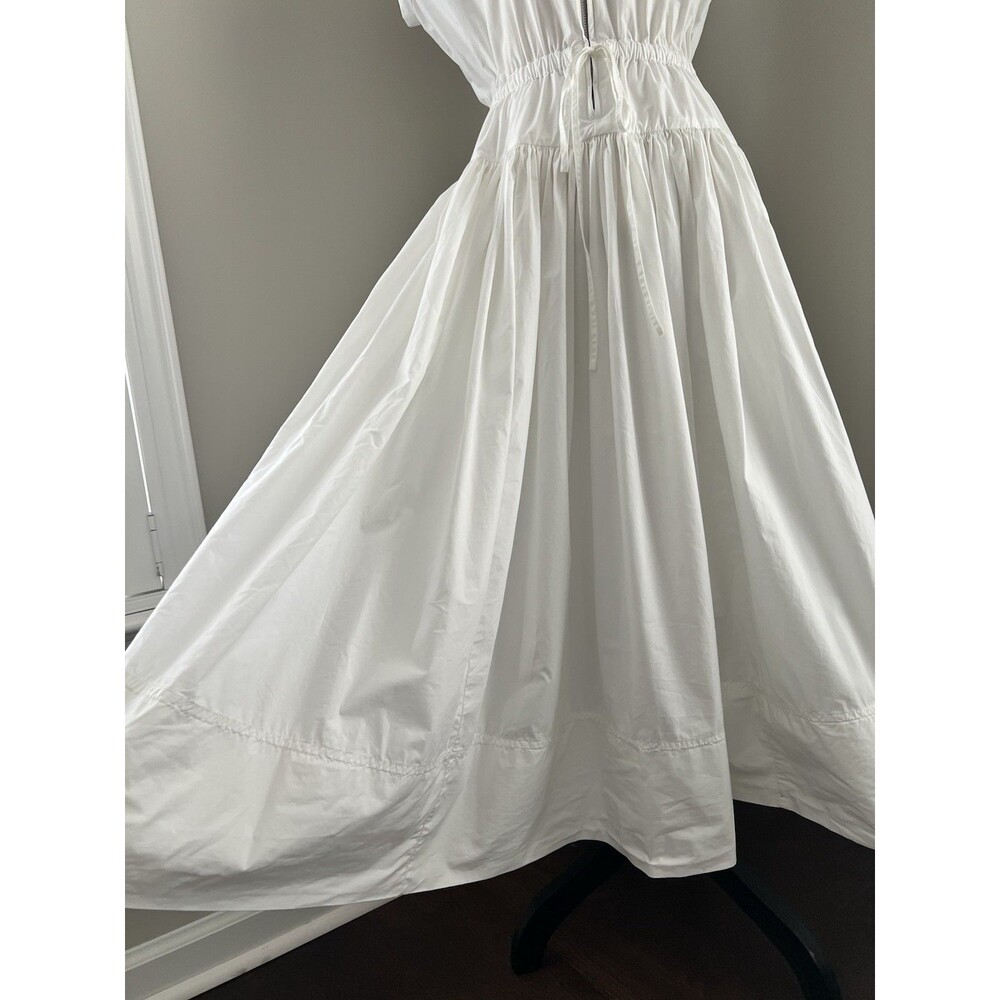 J. Crew White Midi Dress with Drawstring Waist - Picture 7 of 14